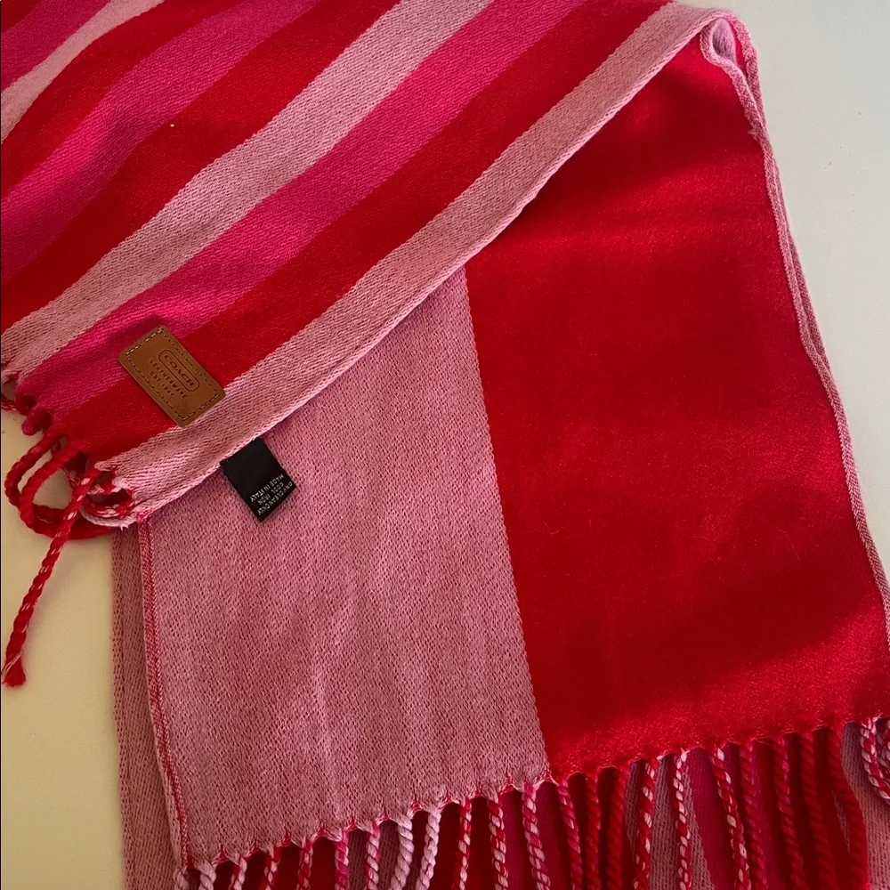 Coach Cashmere Silk Blend Stripe Scarf - Picture 6 of 9